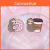 Adorable Cartoon Sloth Metal Badge Enamel Pin Fun Coffee Donut Banana Brooch Accessory For All Ages