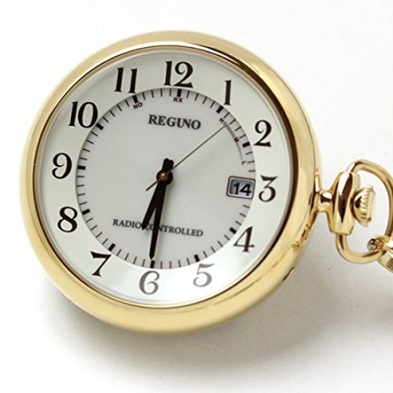 CITIZEN REGUNO Pocket Watch Solartech Radio-Controlled Watch KL7-922-31 with Gold-Color Pocket Watch Stand Set