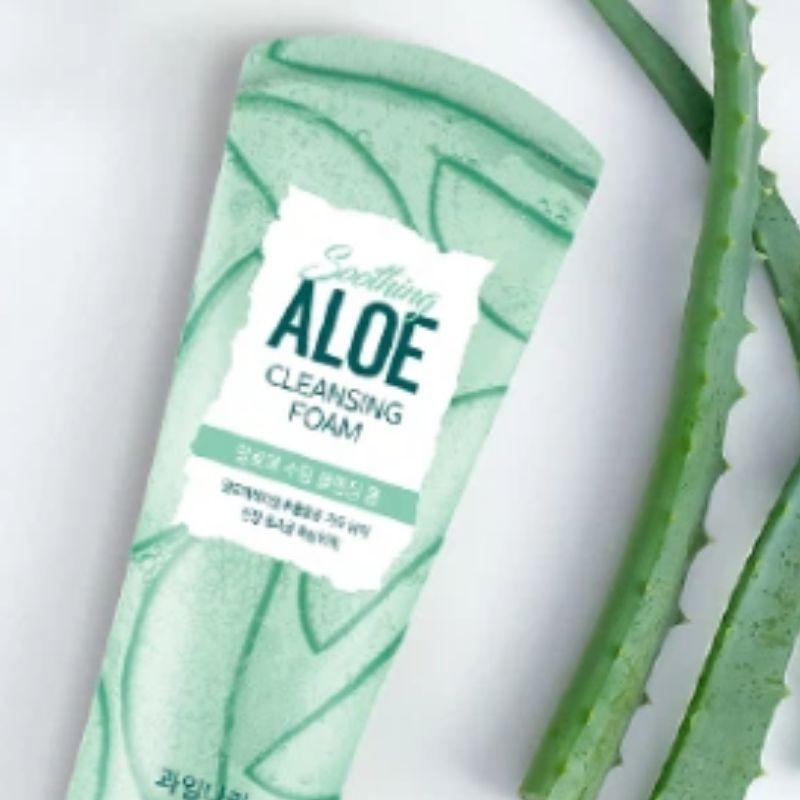 Welcos Fruitland Fresh Aloe Успокаивающая очищающая пенка для лица 130 г Увлажняющее средство для умывания Корейский уход за кожей