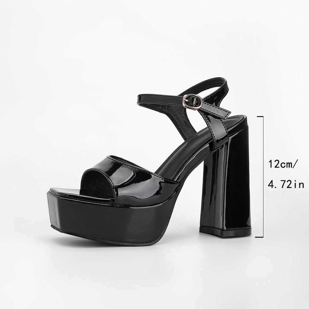 Мода на высокие каблуки новые простые босоножки с квадратным носком и открытым носком на толстом каблуке туфли женские