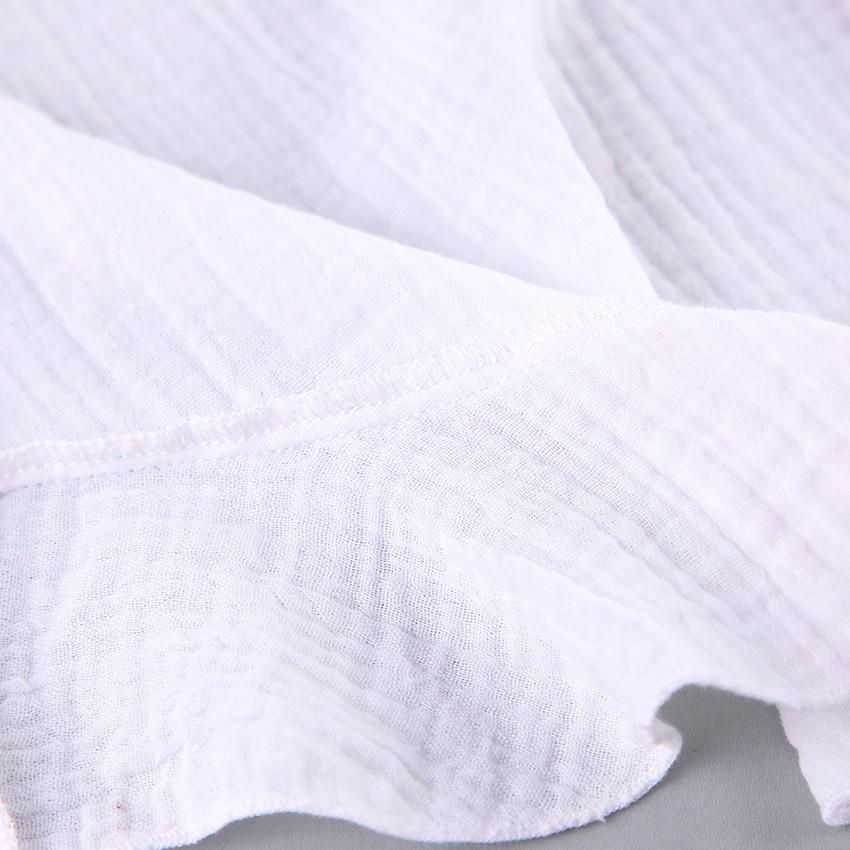 Осенний женский пижамный комплект с оборками, длинными рукавами, халатом из жатого хлопка и шортами