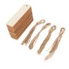 72pcs Wood Blank Bookmarks Unfinished Wood Hanging Tags with Holes and Ropes for Christmas DIY