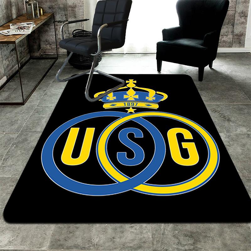 Union Saint Gilloise Pattern Rug Floor Mat for Living Room or Bedroom Soft and Comfortable Carpet a Gift for Birthday and Holiday.