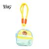 Cute Zippered Pouch with Animal Embroidery Small Coin Purse, Macaron Style Mini Backpack Pendant Lanyard, Lightweight Decorative Wallet Double
