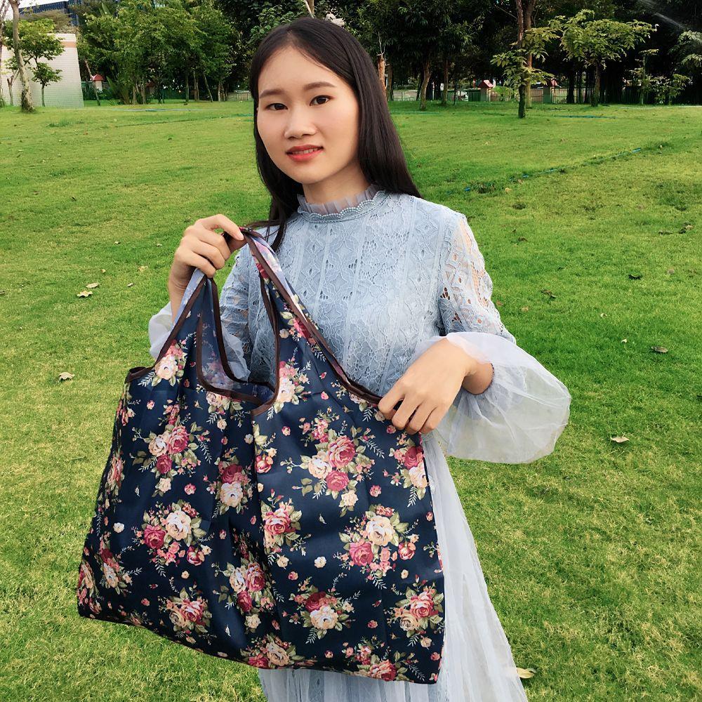 Сумка Большая складная сумка для покупок Многоразовая сумка для продуктов Прочная нейлоновая сумка подходит для подарка на переработку продуктов