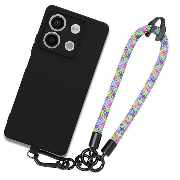 Силиконовый чехол - E.F.CONNECTION - Для Xiaomi Redmi Note 13 5G - Ударопрочная защита - Съемный ремешок - Черный