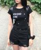 CHICKS Asymmetrical Stella Slim Fit Short Sleeve T-Shirt Black