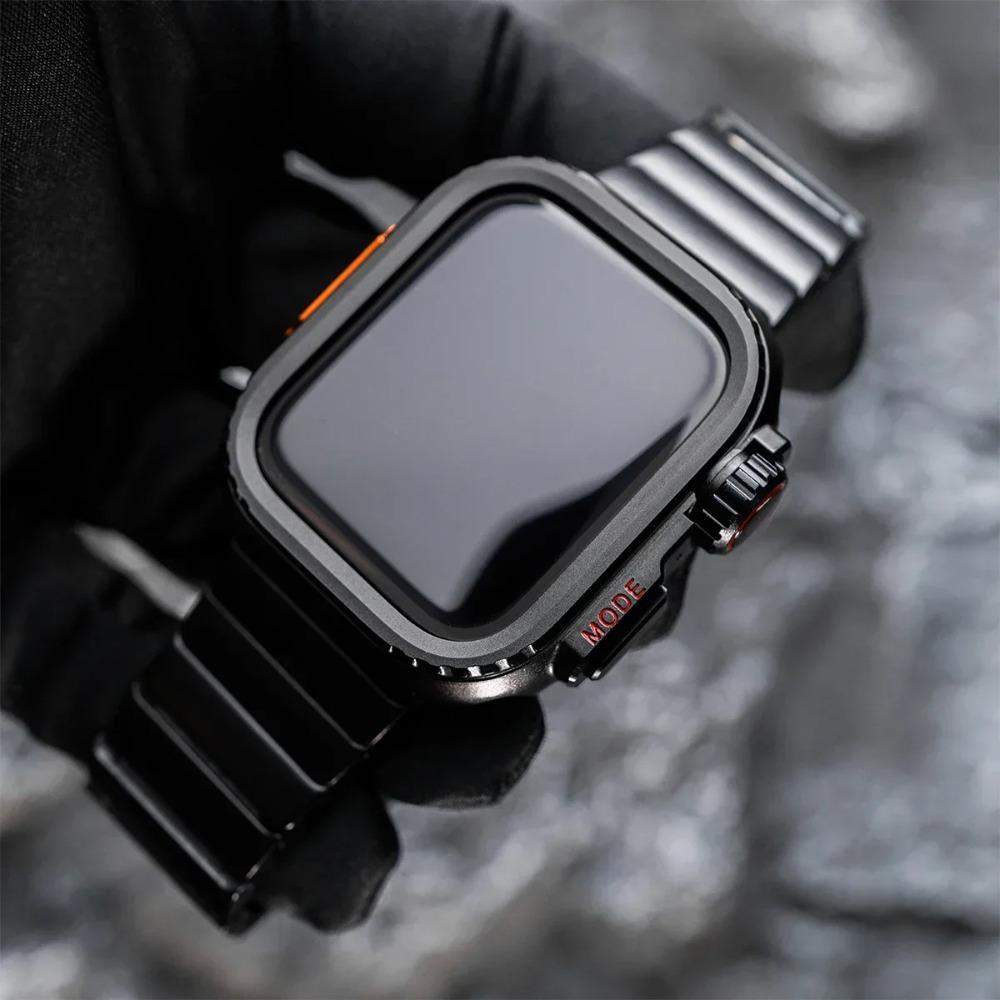 Металлический корпус + ремешок из нержавеющей стали для Apple Watch Band Ultra 3 2 49 мм 11 10 46 мм Защитный корпус Обновление Iwatch 9 8 7 SE 45 мм 44