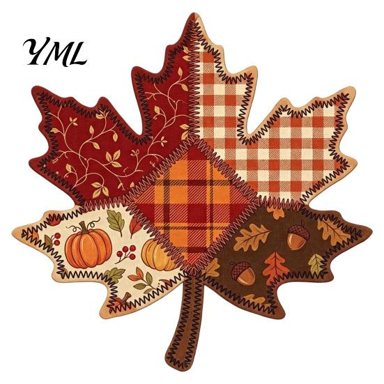 Thanksgiving Door Ornaments Vintage Patchwork Wooden Hanging Sign, Rustic Country Style Wall Decor Scarecrow with Hemp Rope for Home Fireplace, Autumn