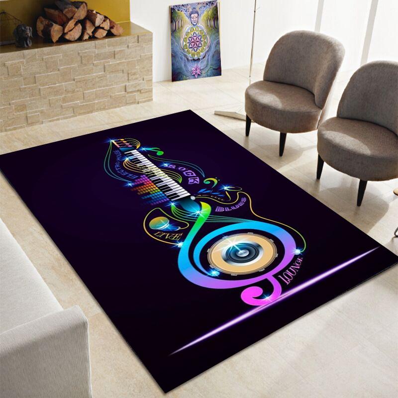 3D Creative Music Note Large Carpet, Living Room, Bedroom Sofa Carpet, Kitchen, Bathroom Door Mat, Non Slip Floor Mat Gift