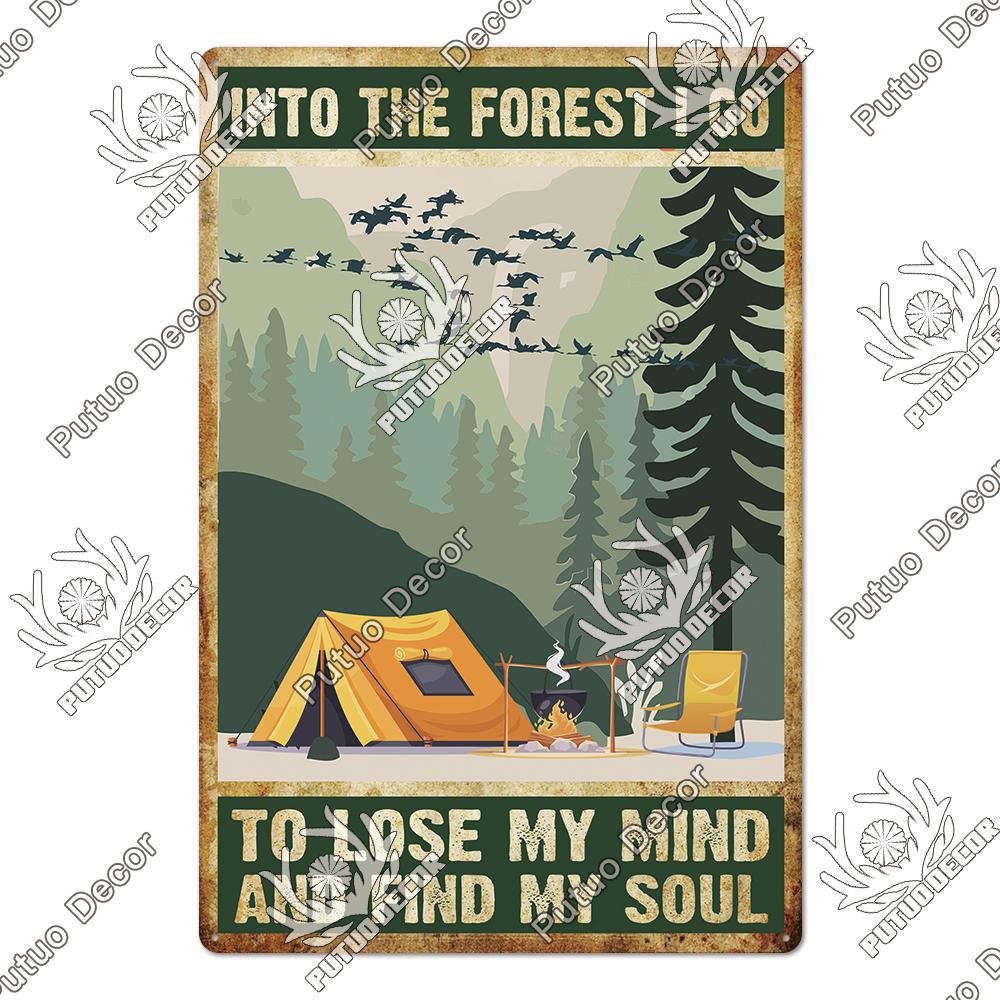 Decor Camping Tin Sign Vintage Plaque Metal Plate Retro Posters Wall Art Decor for Trip Car Home Living Room Unique Gift
