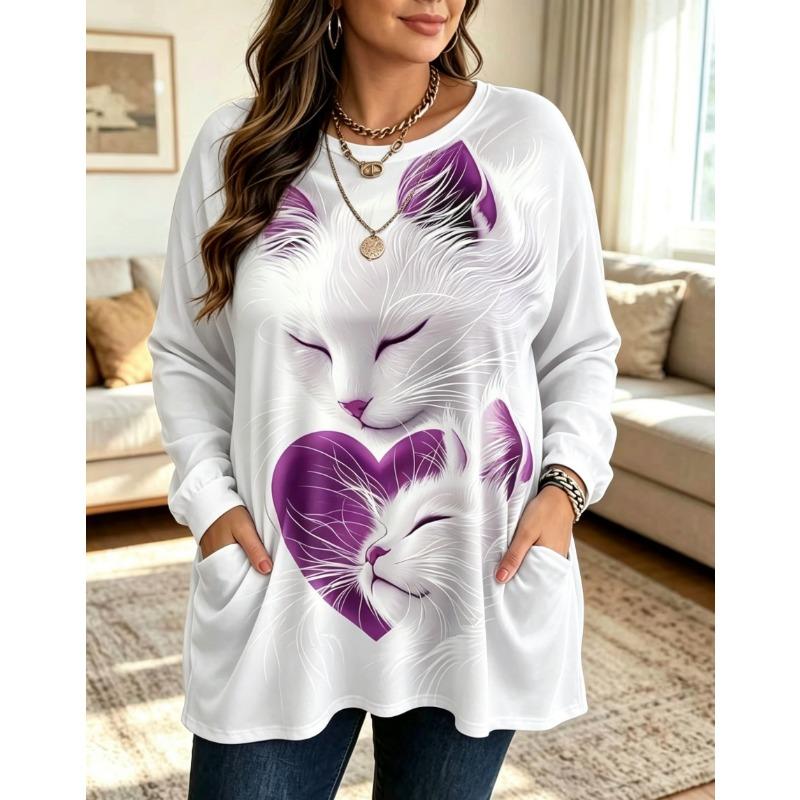 Women's Long Sleeve Pocket T-Shirt Casual Fashion