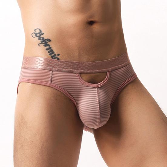 Мужские трусы-слипы, высокая эластичность, облегающий крой, однотонные, с полосатым принтом, дышащее сетчатое белье, гладкая обработка, низкая посадка