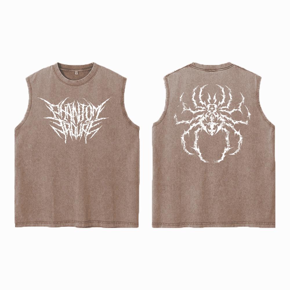 Аниме Hunter X Hunter Кислотный жилет Ретро Винтаж Печатный Стираный Графический Жилет Мужской Harajuku Y2k Хлопок Футболка Топы