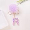 Adorable Glitter Initial Keychain Sparkling Resin Alphabet Pendant With Fluffy Letter Charm For Girls Bags Backpacks Accessories