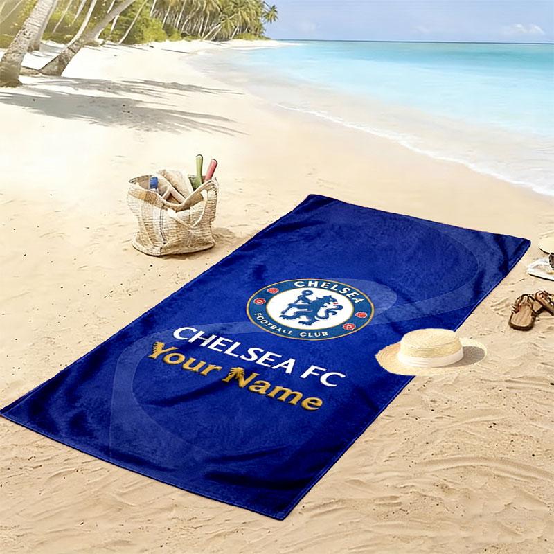 Chelsea F Custom Name Print Beach Towel, Large Soft Quick Dry Towel for Beach Camping Swimming