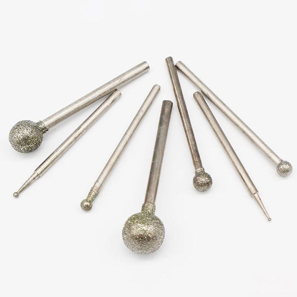 5Pcs 2.35mm Shank Diamond Grinding Head Carve Precision Burring Sanding Drill Bit