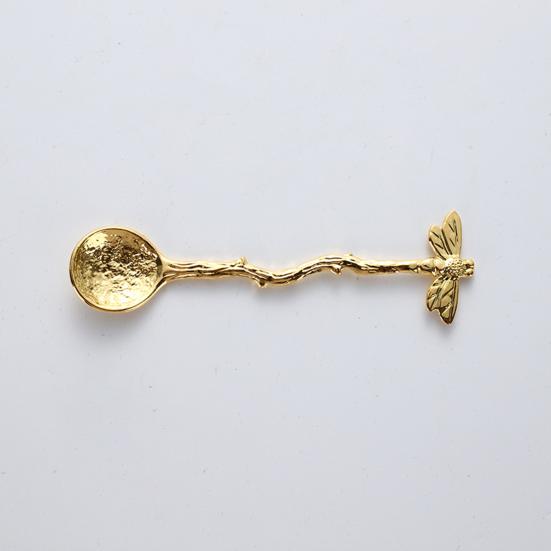 Кофейная ложка Термостойкость Длинная ручка Удобная ручка Нержавеющая Нескользящая Стрекоза Ретро Стиль Совок для десерта Кухонный гаджет