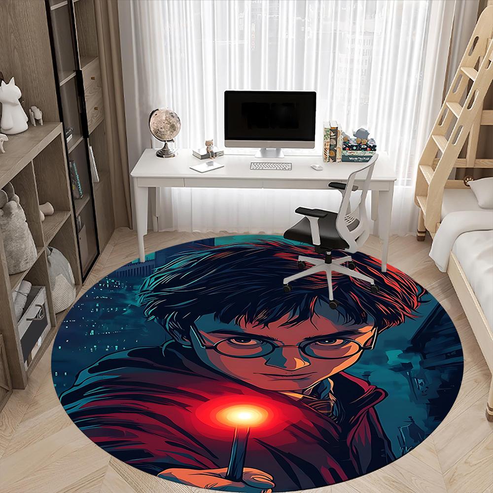1pc Harry Potter Office Round Area Rug, Under Office Chairs Bedroom Living Room Home Decor, Room Deco, Available in Various Sizes231