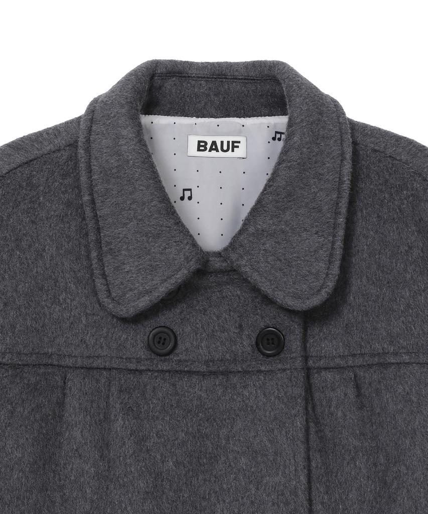BAUF Round Shirred Short Coat [Charcoal]