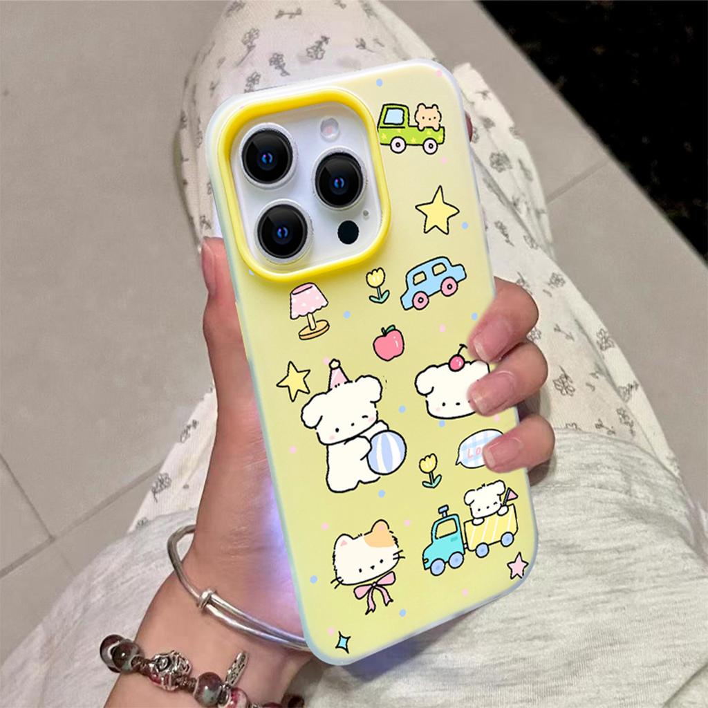 Jelly Two-in-one Mobile Phone Case Cartoon Soft Case Mobile Phone Case for Trendy Men with Creative All-inclusive Edge Frosted Hard Shell Soft Edge
