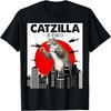 Catzilla Кот Японское Искусство Смешные Подарки Коту Для Мужчин Женщин Ребенка Футболка