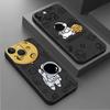Case For Apple iPhone 14 13 11 12 Pro 7 XR X XS Max 8 Plus 6 6S SE 2022 13Pro Black Soft Phone Funda Cute Cartoon Astronaut