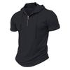 Summer Men's Hooded, Zipped Short-sleeved T-shirt