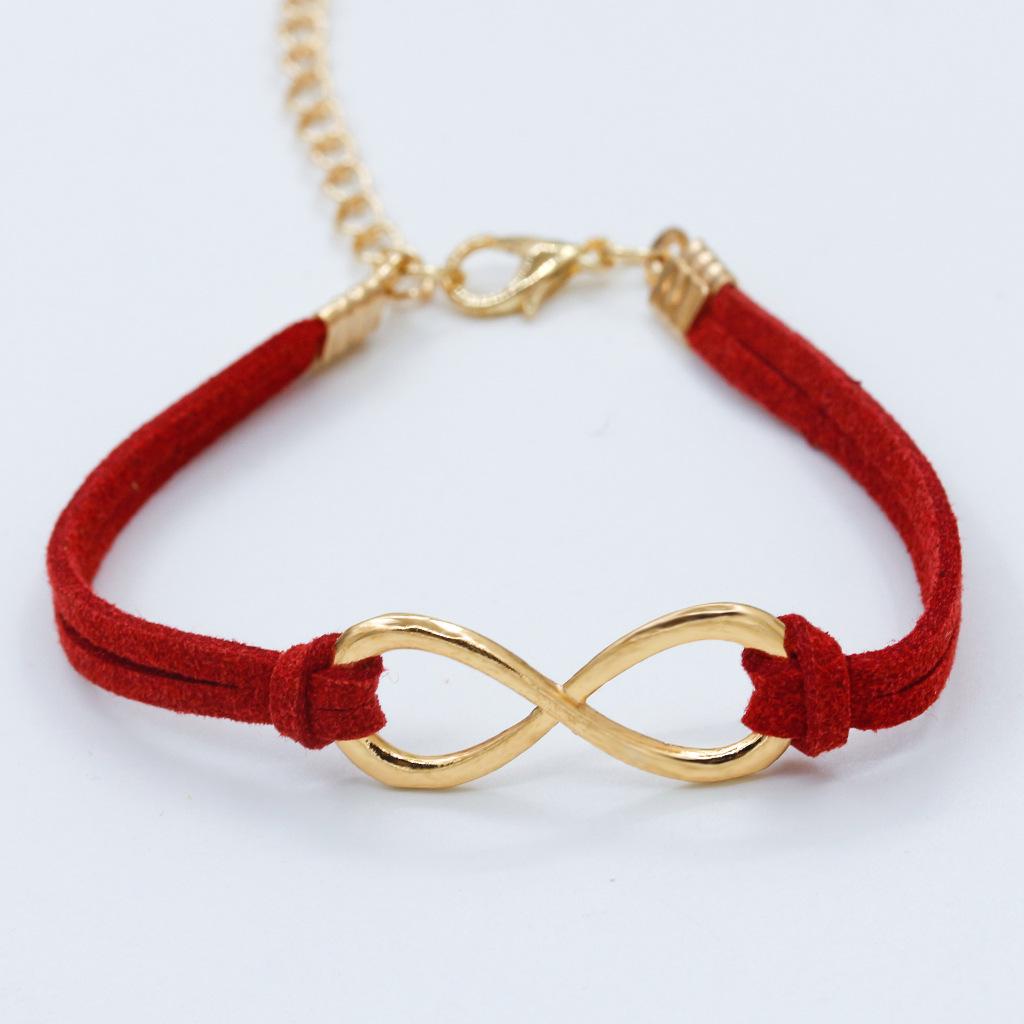 Fashion Symbol 8 Word Leather Rope Bracelet Personality Universal Bracelet Jewelry