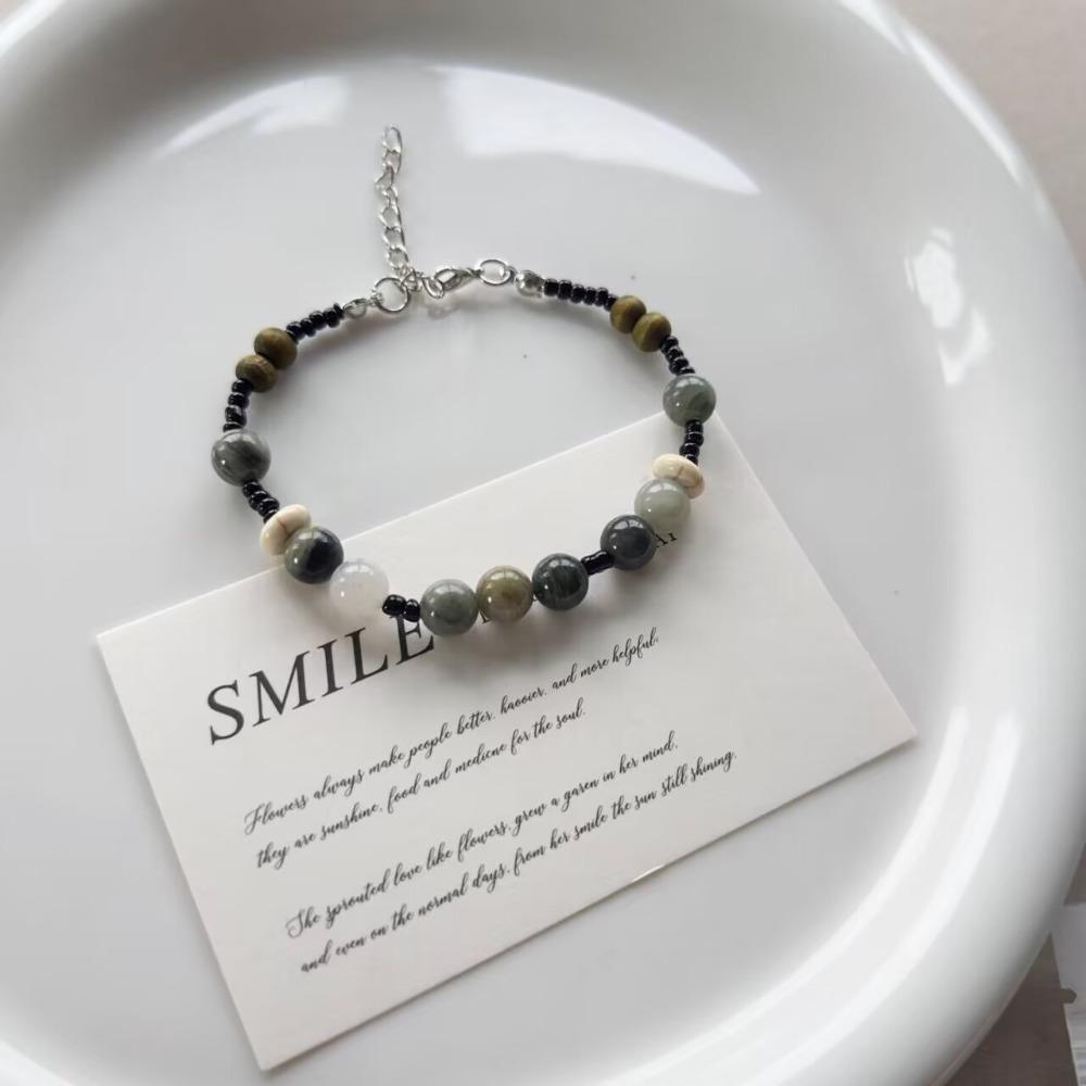 Винтажный плетеный веревочный браслет, китайский стиль, бамбуковый браслет из бисера, китайский стиль, браслет из бисера