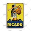INEED Ricard пиво ретро металлическая вывеска плакат винтажный настенный плакат жестяная вывеска декоративная настенная тарелка бар паб доска декор аксессуары