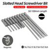 Flat Head Slotted Screwdriver Bits 50/100mm 2.0-6.0mm Magnetic Tip Screw Driver Drill Bit 1/4" Hex Shank Hand Tools Accessories