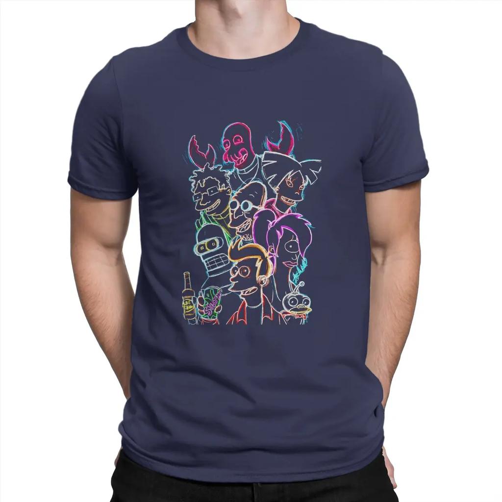 All Member T-Shirts for Men F-Futurama Vintage Cotton Tees O Neck Short Sleeve T Shirts Summer Tops