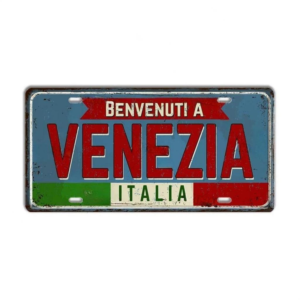Винтажный номерной знак ИТАЛИИ Городская государственная табличка Достопримечательность Металлический знак Гараж Клуб Кафе Бар Паб Отель Кухня Домашний декор стены