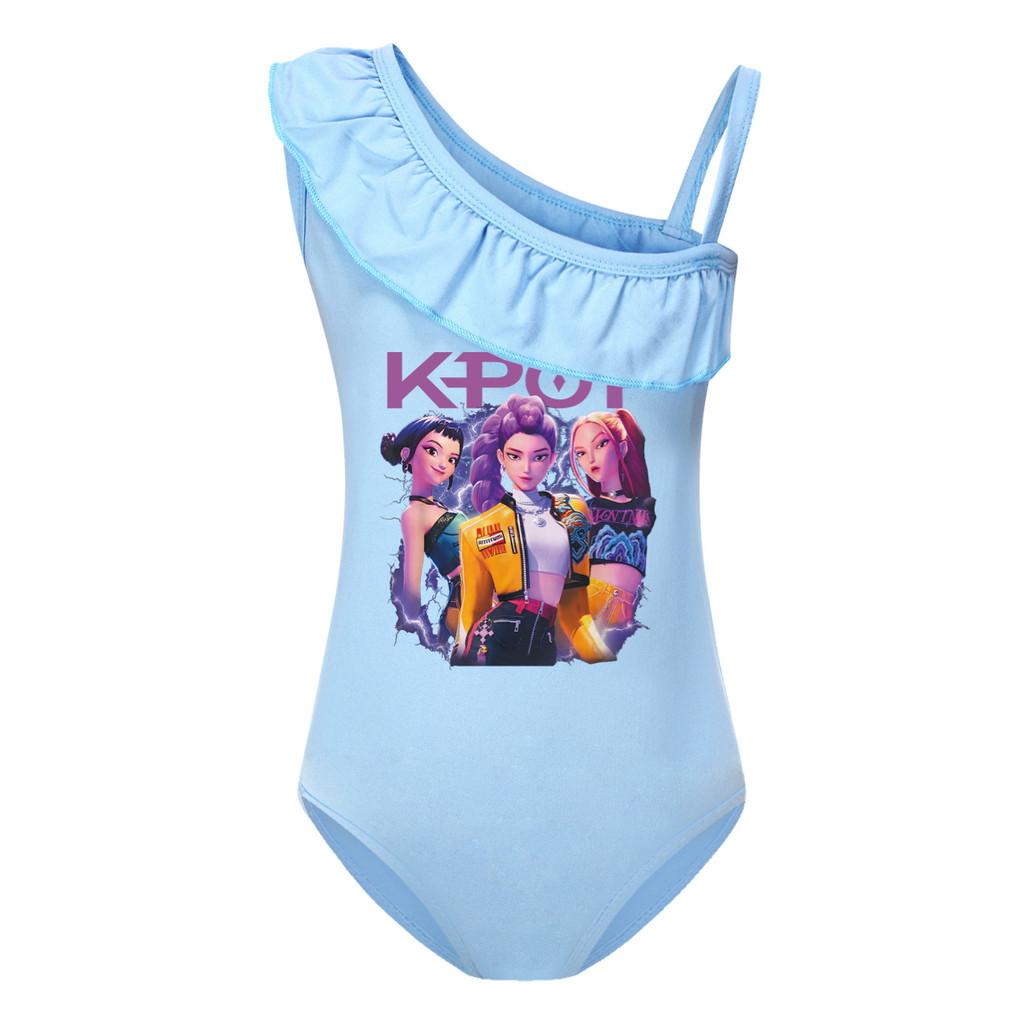 Kids Girls Rumi Mira Zoey Print Swimsuit Swimming One-piece Bodysuit Swimwear