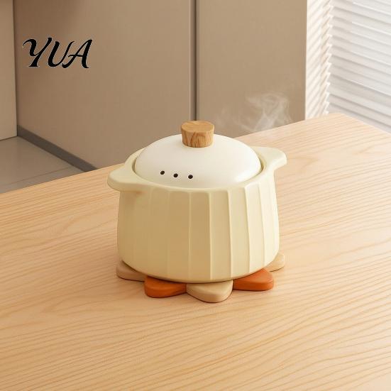 Insulated Trays for Hot Pans Sunflower Trivets Dishes, Heat Resistant Beech Wood Pot Holder, Natural Trivet Set Decorative Tree Stand Table
