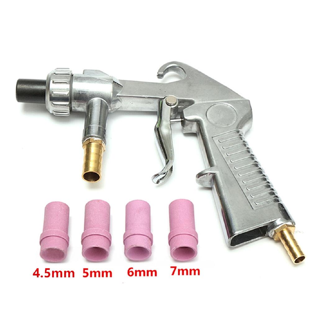 Sandblaster Air Siphon Feed Blast Nozzle Ceramic Tips Abrasive Sand Blasting with 4pcs Ceramic Nozzles Abrasive