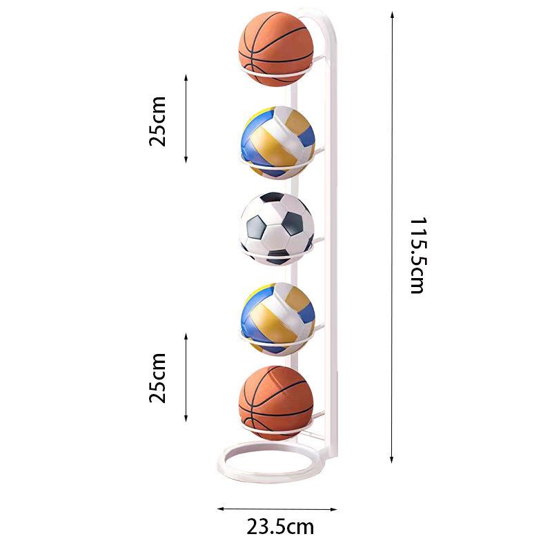 Foldable Floor-Standing Ball Storage Rack for Indoor Sports Equipment