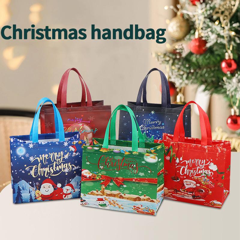 6/12 ШТ. Рождественские Подарочные Пакеты Большого Размера 32,5x25x17 см Navidad Рождественские Сумки-Тоуты с Ручками Xmas Упаковка для Подарков на Китайский Новый Год