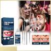 Halloween Vampire Fangs & Teeth Gel Kit – Costume Makeup Props Set with Adhesive Dentures for Scary Look, Party Dress-Up & Theatrical Effects