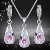 Chic Melody Pendant Necklace & Earrings Set - Glittering Zircon Crystal Jewelry for Women