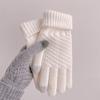 Winter Knit Gloves Plus Thick Fleece Lined Warm Cycling Gloves For Outdoor