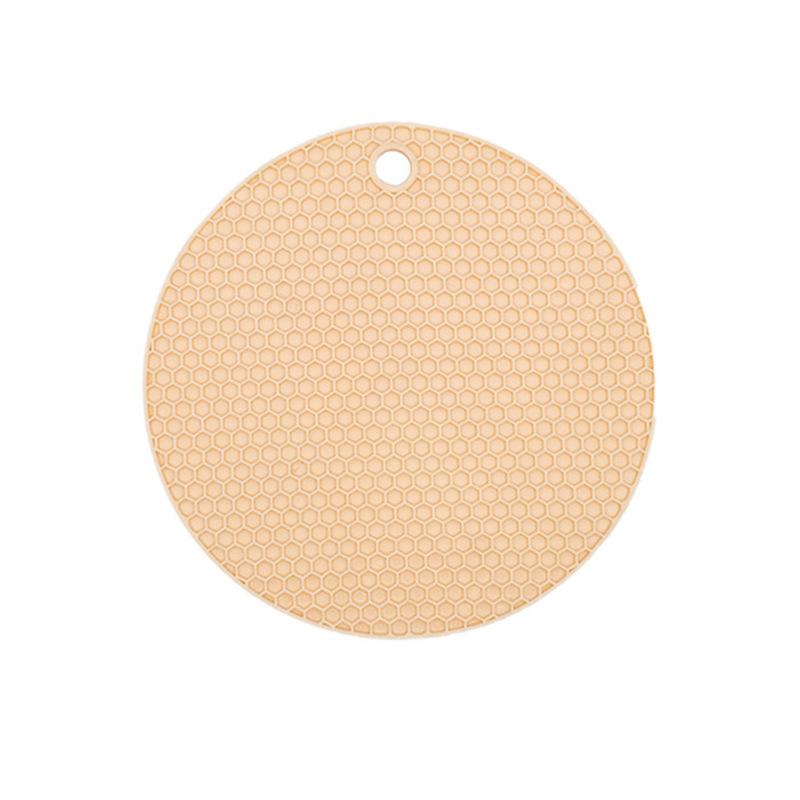 Round Insulation Silicone Mat Non-Slip Heat-Resistant Anti-Scalding Honeycomb Microwave Oven Mat Pot Holder Thicken Coasters