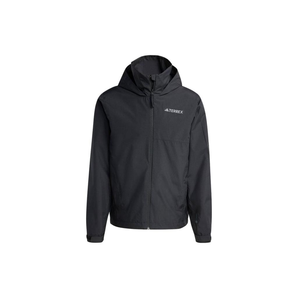 adidas Однотонная куртка с капюшоном и принтом логотипа Мужские куртки Черный HN5455