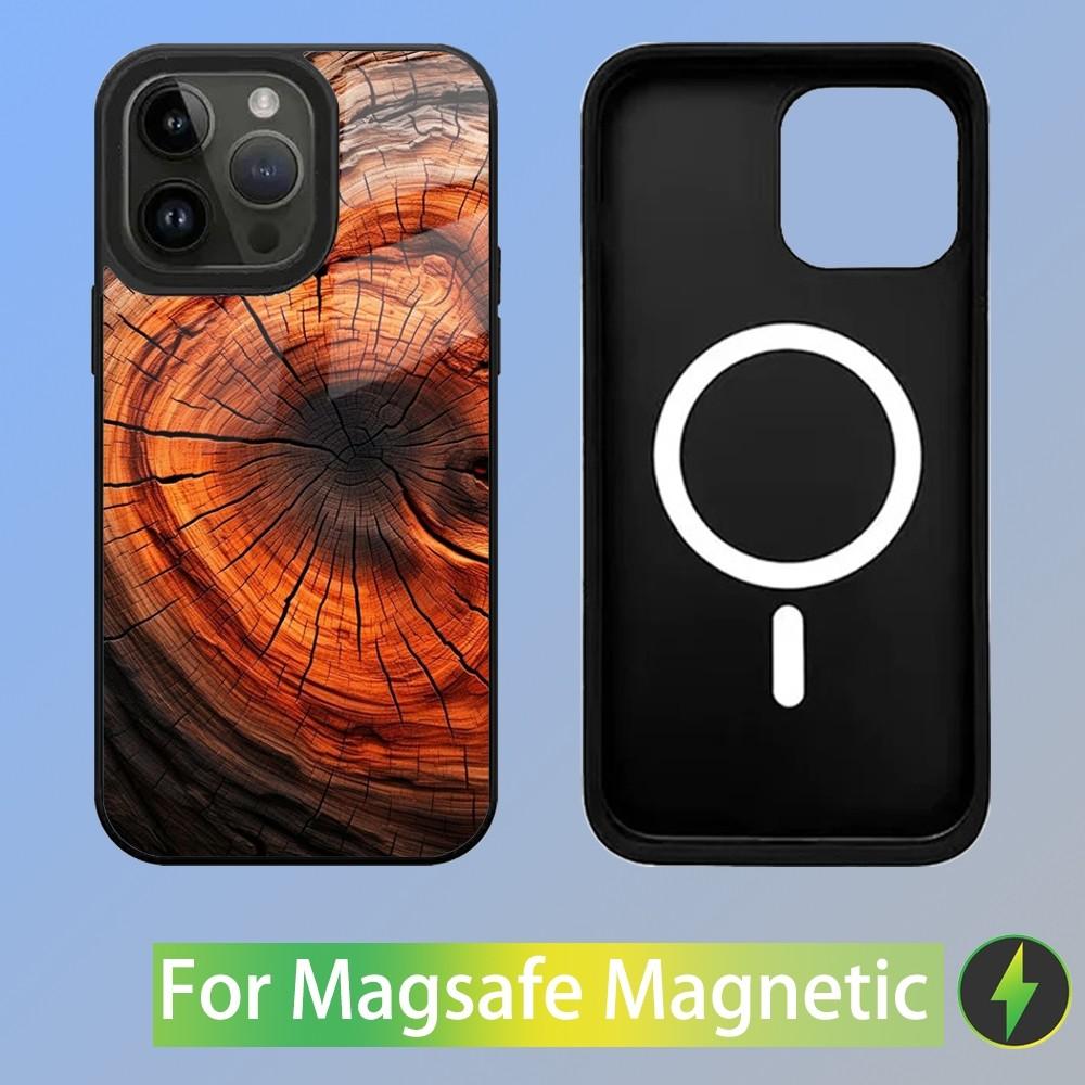 Деревянный Чехол для Телефона с Деревянным Рисунком для iPhone 15,14,13,12,11,Plus,Pro,Max Mini Magsafe Магнитная Беспроводная Зарядка