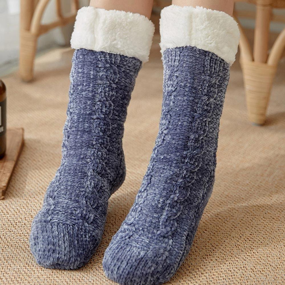 1Pair Polyester Fibre Thermal Socks Plush Snow Socks Fashion Thicken Stockings Women