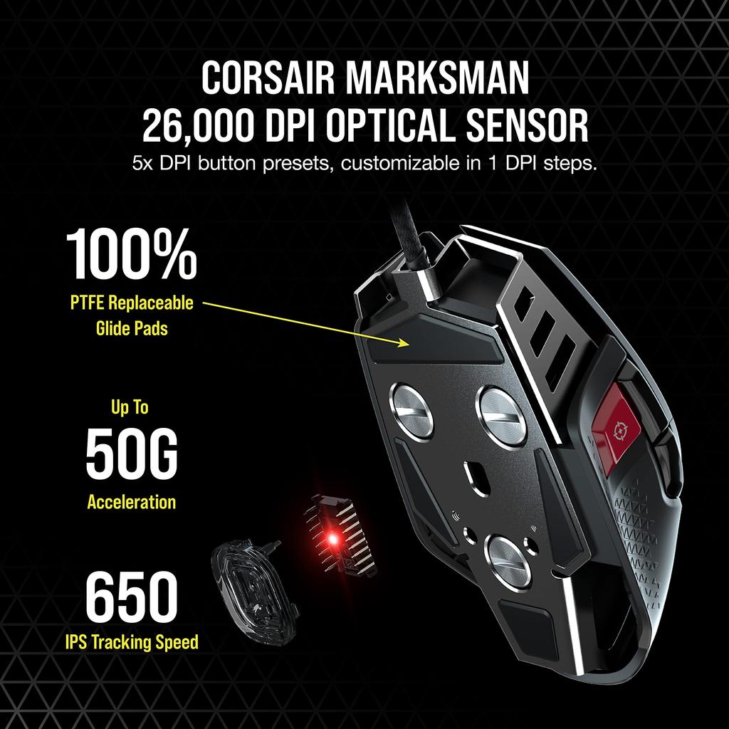 Игровая мышь Corsair M65 RGB ULTRA 8000Hz Черная -blk-, Гиперполяризующая, CH-9309411-AP2,