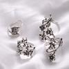 4Pcs/Set Forest Vine Leaf Flower Ring Vintage Punk Antique Carved Midi Finger Ring Women Bohemian Rings Jewelry Gifts