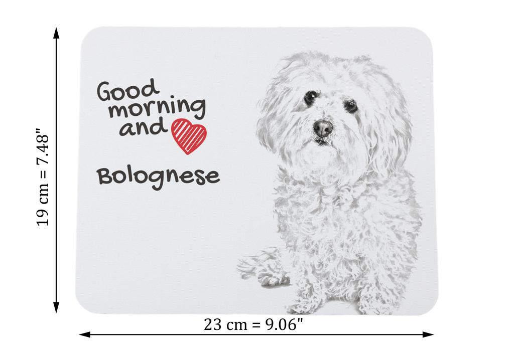 Bichon Bolognese, Bolo, Botoli, Bottolo - mouse pad with print, personalized dog-themed mouse pad, unique gadget for an office worker by Art-Dog brand