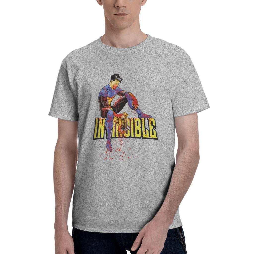 НЕПОБЕДИМЫЙ   Хлопковая футболка с логотипом в виде брызг крови для мужчин Летние футболки Дышащая модная футболка Оверсайз Свободная одежда